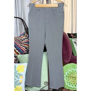 60s Slim Striped Polyester Pants